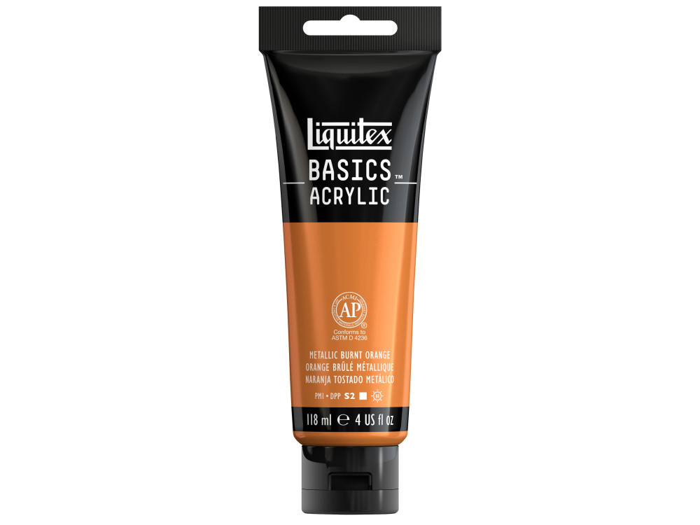 Basics Acrylic paint - Liquitex - 344, Metallic Burnt Orange, 118 ml