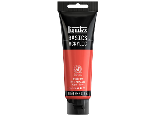 Farba akrylowa Basics Acrylic - Liquitex - 345, Metallic Red, 118 ml