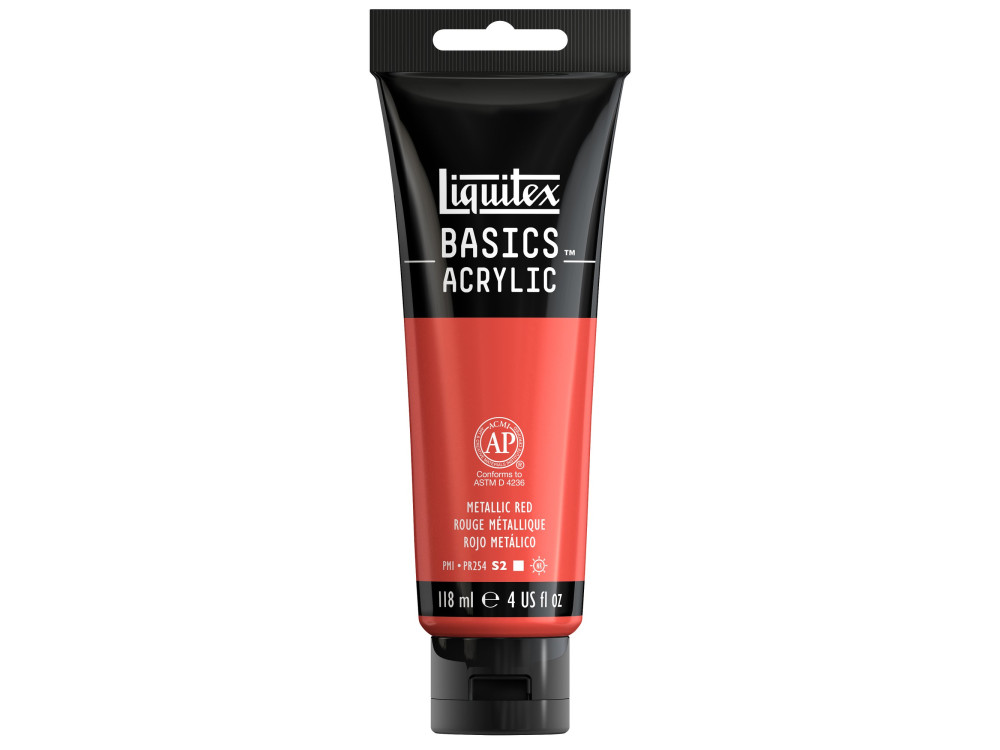 Farba akrylowa Basics Acrylic - Liquitex - 345, Metallic Red, 118 ml