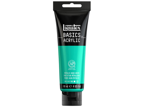 Basics Acrylic paint - Liquitex - 339, Metallic Aqua Green, 118 ml