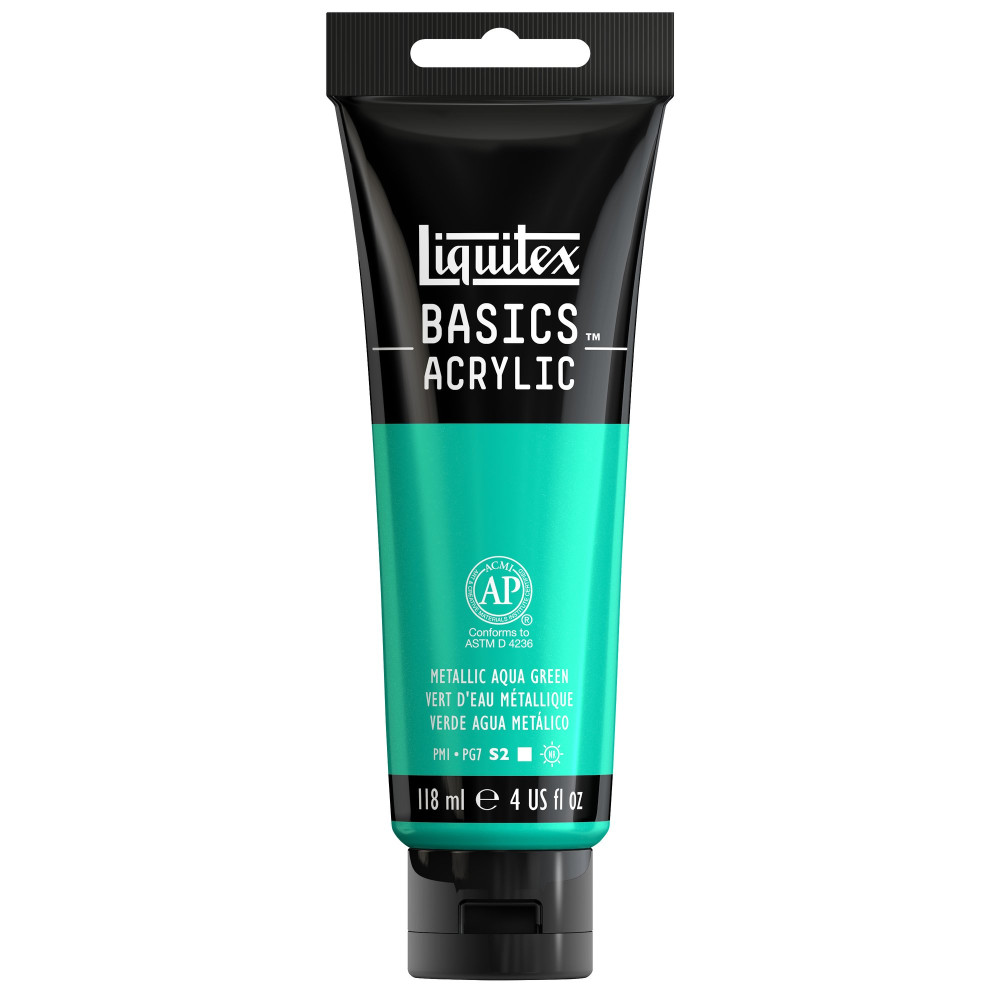 Farba akrylowa Basics Acrylic - Liquitex - 339, Metallic Aqua Green, 118 ml
