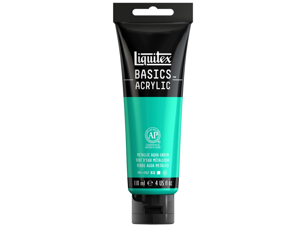 Farba akrylowa Basics Acrylic - Liquitex - 339, Metallic Aqua Green, 118 ml