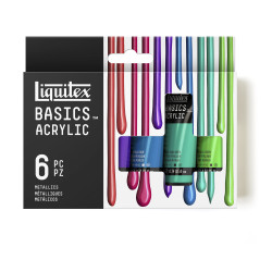 Set of Metallic Basics Acrylic paints - Liquitex - 6 x 22 ml
