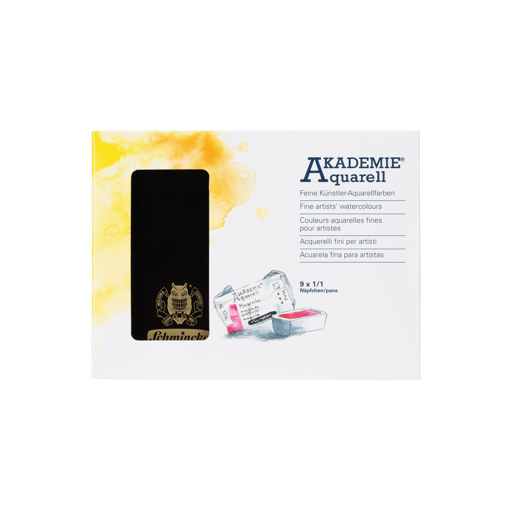 Set of Akademie Aquarell watercolor paints - Schmincke - 9 pcs.