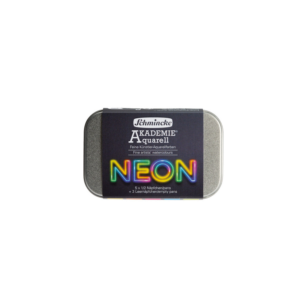 Set of Akademie Aquarell Neon watercolor paints - Schmincke - 5 pcs.