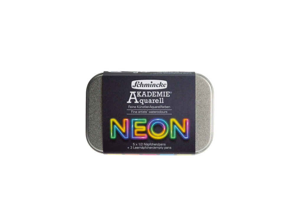 Set of Akademie Aquarell Neon watercolor paints - Schmincke - 5 pcs.