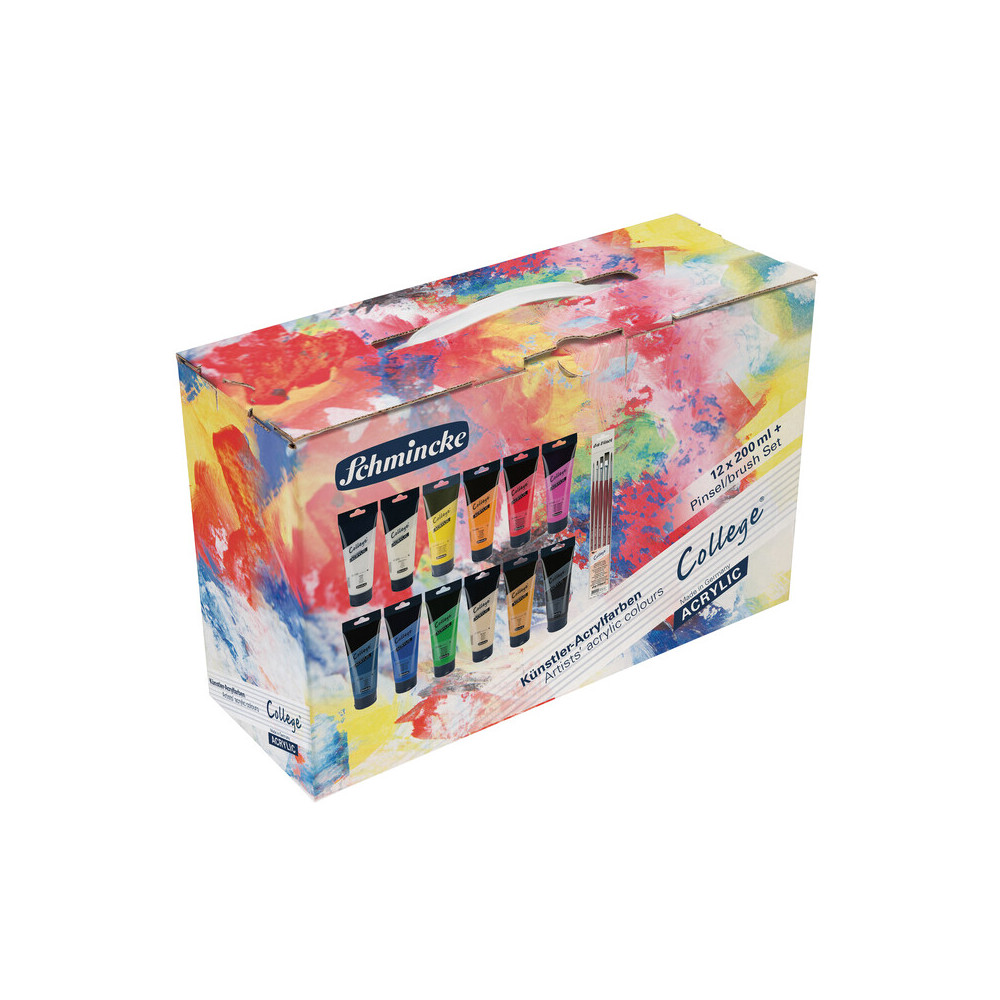 Zestaw farb akrylowych College Acrylic - Schmincke - 12 x 200 ml