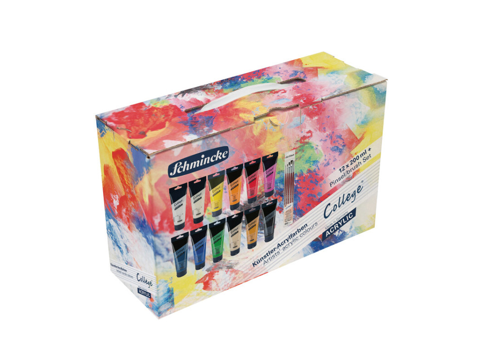 Set of College Acrylic paints - Schmincke - 12 x 200 ml
