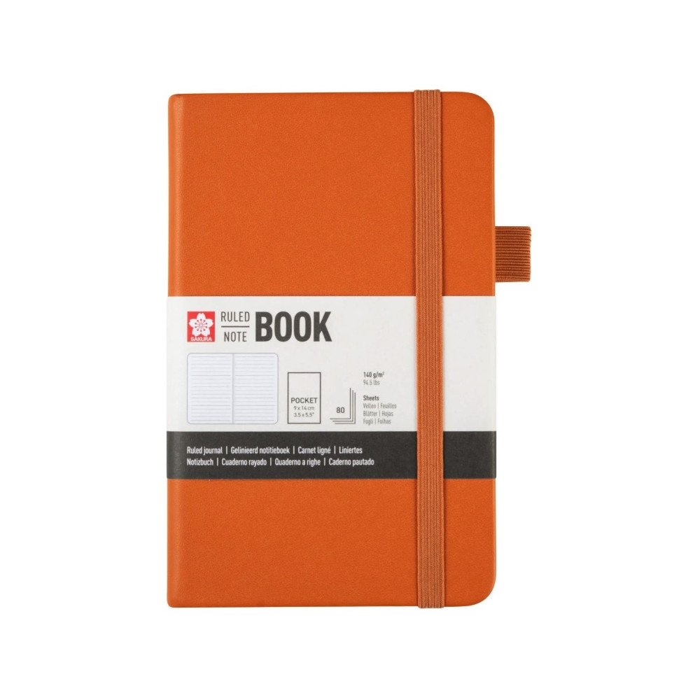 Ruled Notebook 9 x 14 cm - Sakura - Amber, hardcover, 140 g/m2