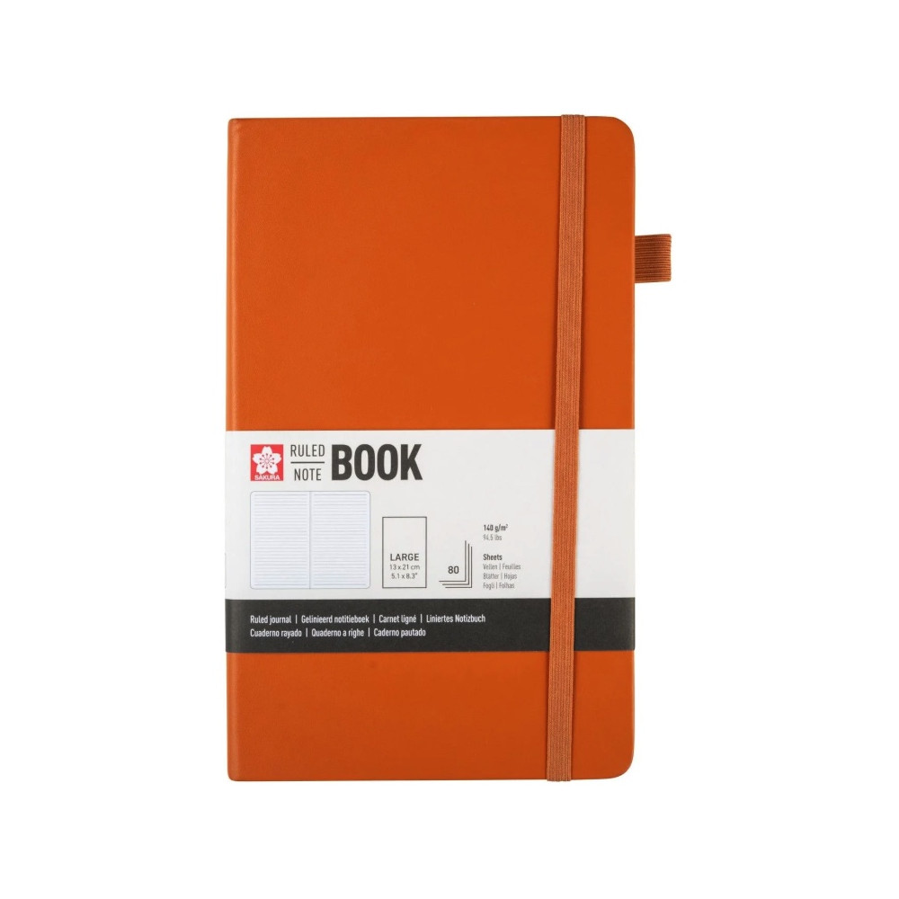 Ruled Notebook 13 x 21 cm - Sakura - Amber, hardcover, 140 g/m2