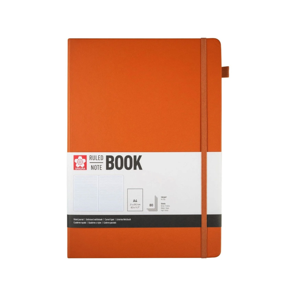 Ruled Notebook A4 - Sakura - Amber, hardcover, 140 g/m2