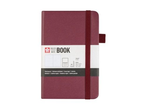 Ruled Notebook 9 x 14 cm - Sakura - Mulberry, hardcover, 140 g/m2