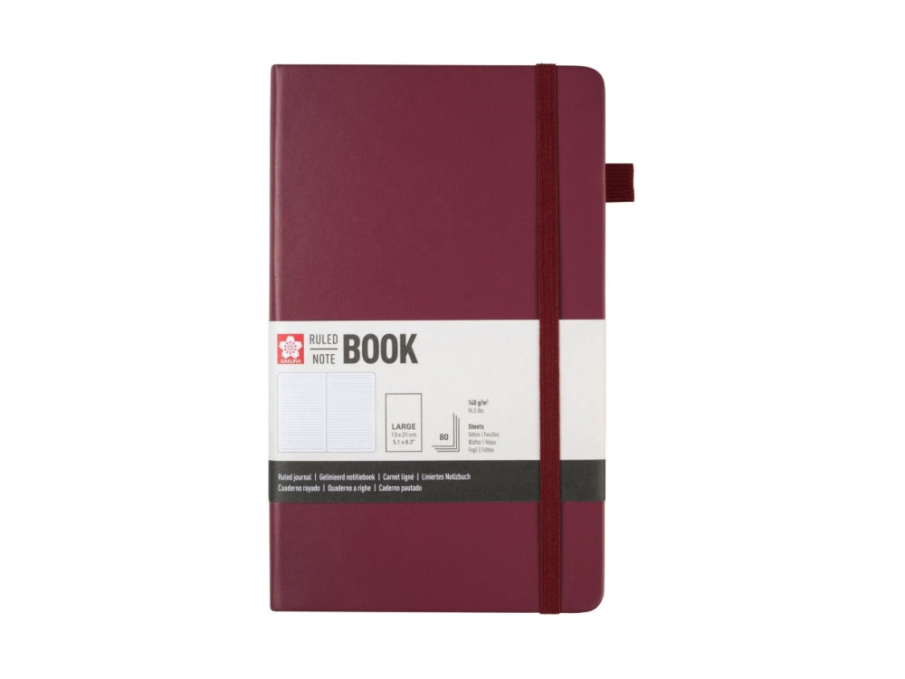 Ruled Notebook 13 x 21 cm - Sakura - Mulberry, hardcover, 140 g/m2
