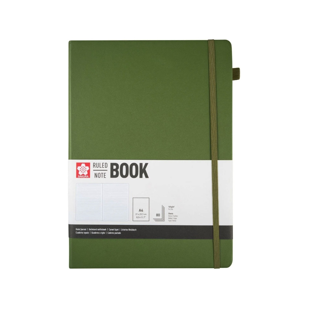 Ruled Notebook A4 - Sakura - Pine Needle, hardcover, 140 g/m2