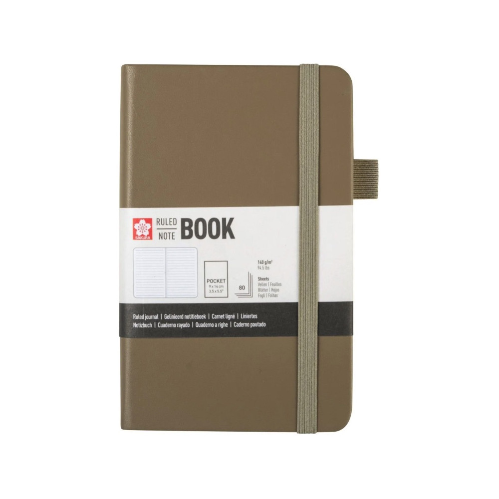 Ruled Notebook 9 x 14 cm - Sakura - Cinder, hardcover, 140 g/m2