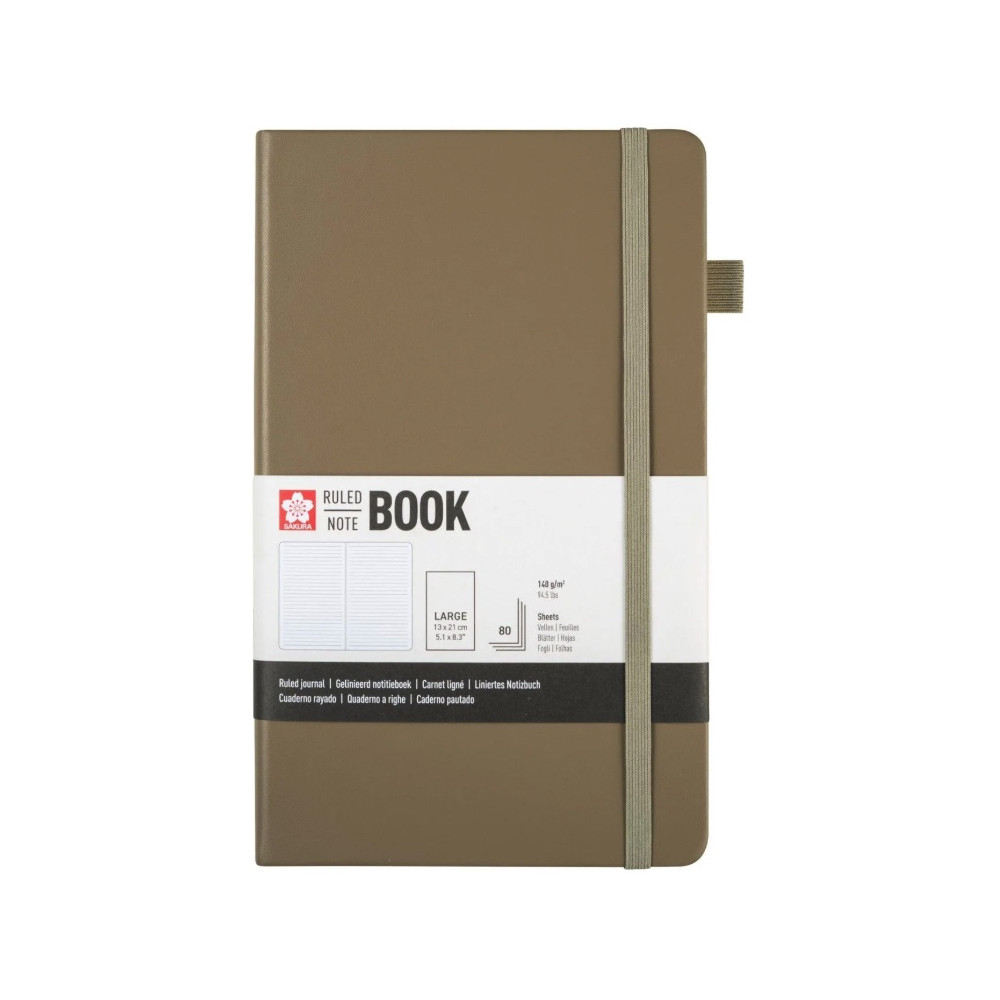 Ruled Notebook 13 x 21 cm - Sakura - Cinder, hardcover, 140 g/m2