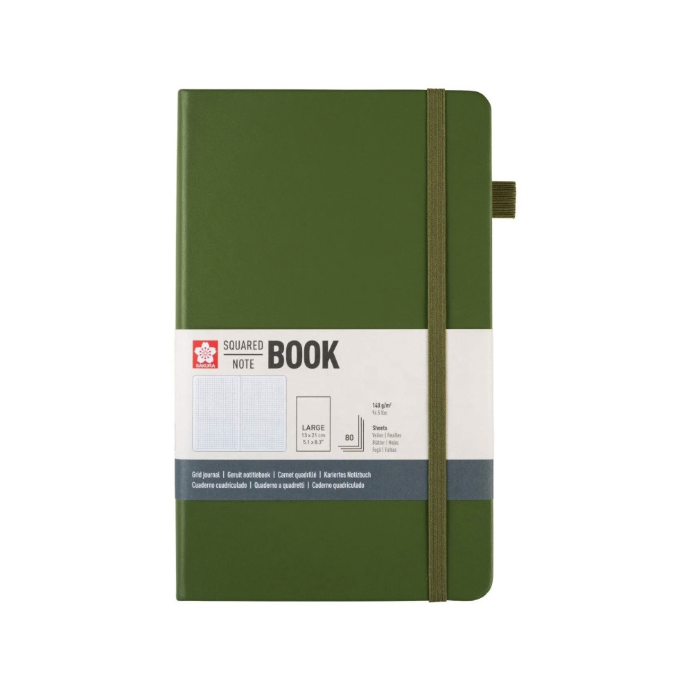 Squared Notebook 13 x 21 cm - Sakura - Pine Needle, hardcover, 140 g/m2