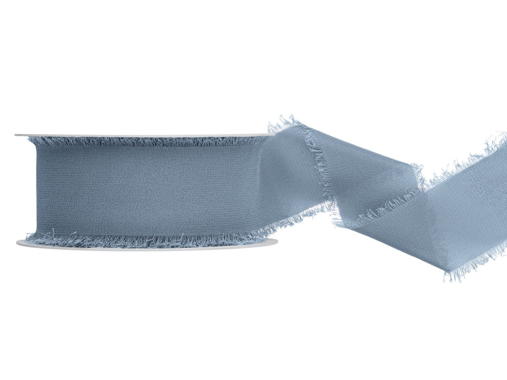 Chiffon ribbon - light misty blue, 4 cm x 10 m