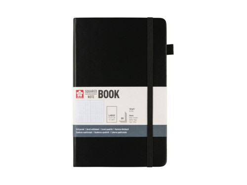 Squared Notebook 13 x 21 cm - Sakura - Black, hardcover, 140 g/m2