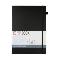 Squared Notebook A4 - Sakura - Black, hardcover, 140 g/m2