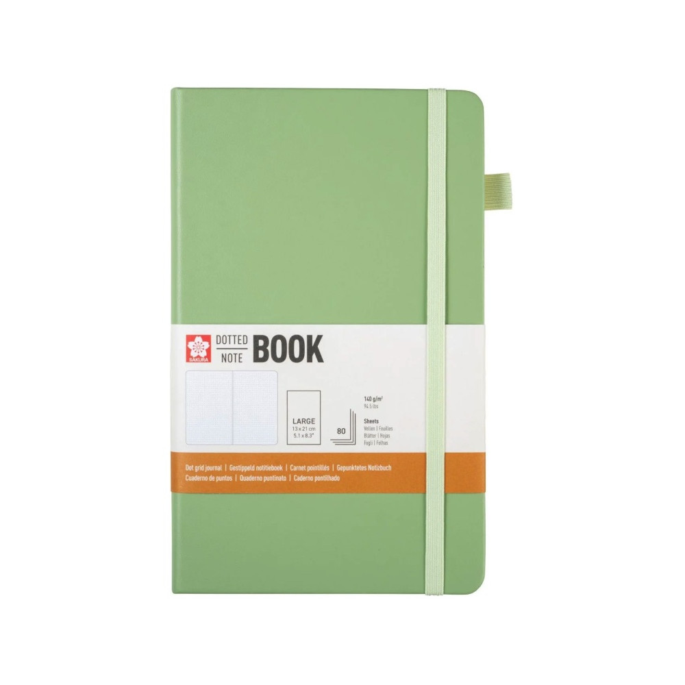 Dotted Notebook 13 x 21 cm - Sakura - Pale Patina, hardcover, 140 g/m2