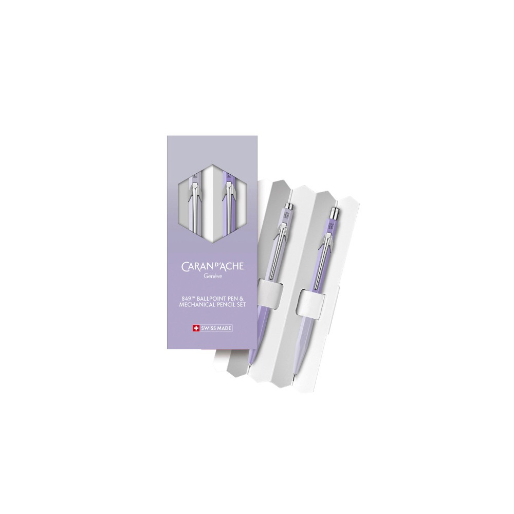 Set of 849 ballpoint pen and pencil 844 - Caran d'Ache - Blooming Lavender, 2 pcs.