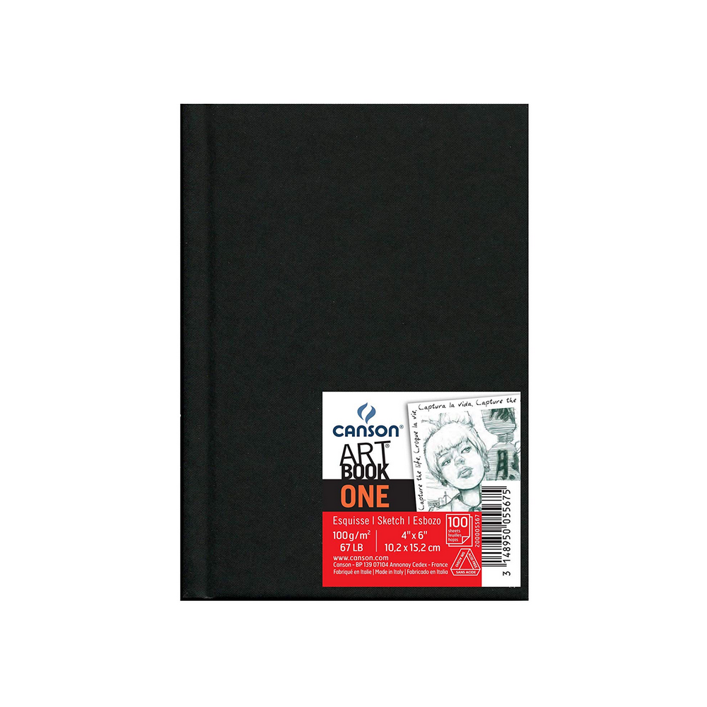 Szkicownik Art Book One 10,2 x 15,2 cm - Canson - czarny, 100 g/m2, 100 ark.