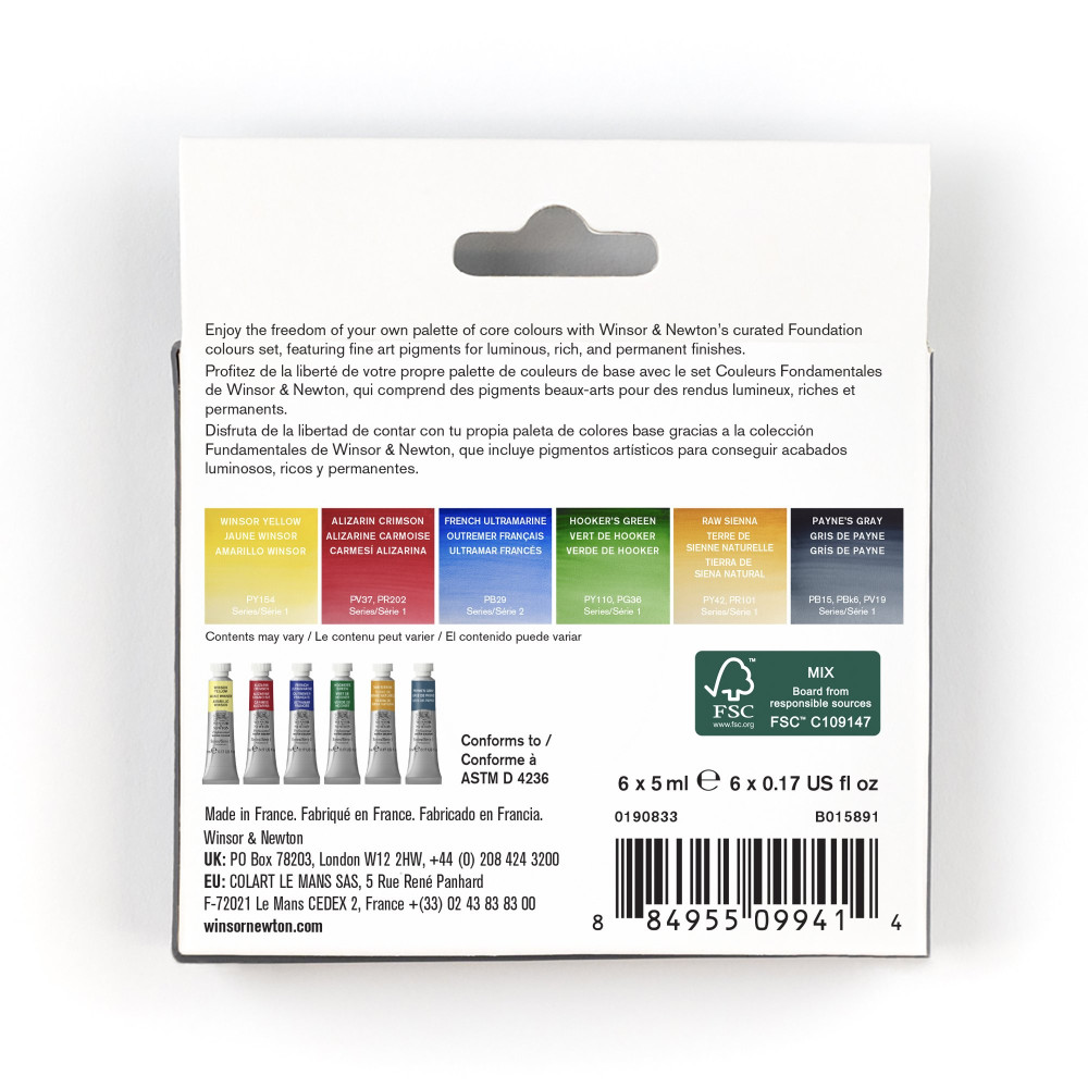 Professional Watercolor Foundation Set - Winsor & Newton - 6 x 5 ml