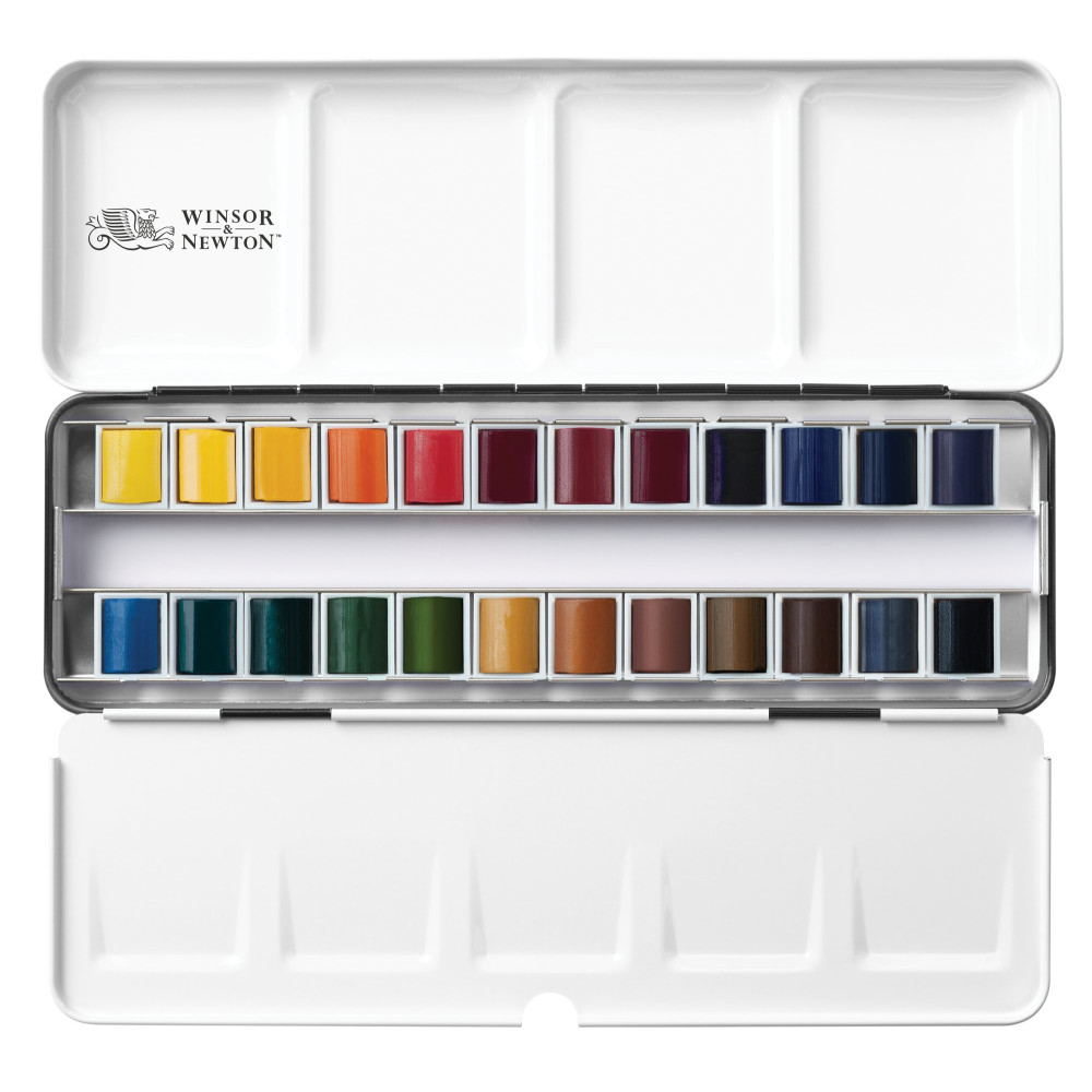 Professional Watercolor half-pans set - Winsor & Newton - 24 pcs.