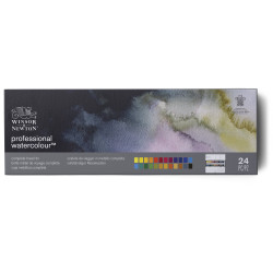 Professional Watercolor half-pans set - Winsor & Newton - 24 pcs.