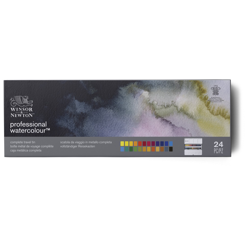 Professional Watercolor half-pans set - Winsor & Newton - 24 pcs.