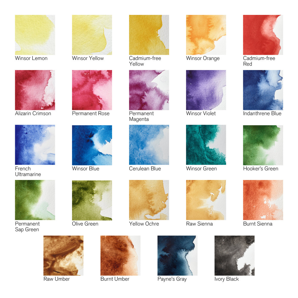 Professional Watercolor half-pans set - Winsor & Newton - 24 pcs.