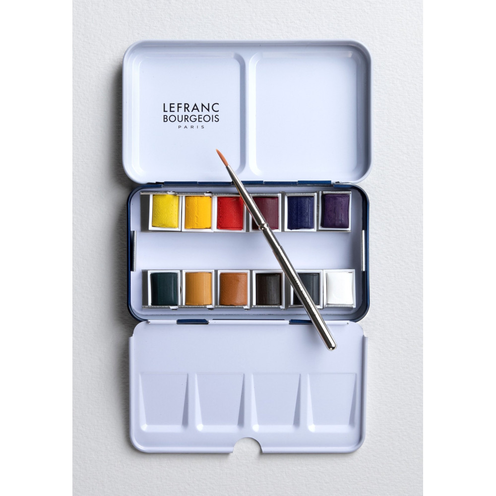 Watercolor half-pans set - Lefranc & Bourgeois - 13 pcs.