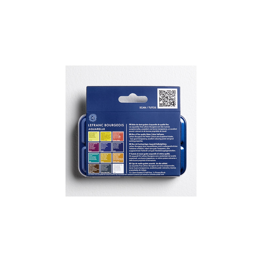 Watercolor half-pans set - Lefranc & Bourgeois - 13 pcs.