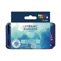Zestaw akwareli w półkostkach Fine - Lefranc & Bourgeois - 13 szt.