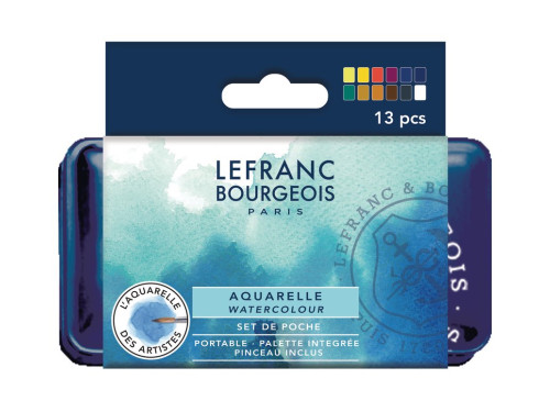 Zestaw akwareli w półkostkach Fine - Lefranc & Bourgeois - 13 szt.