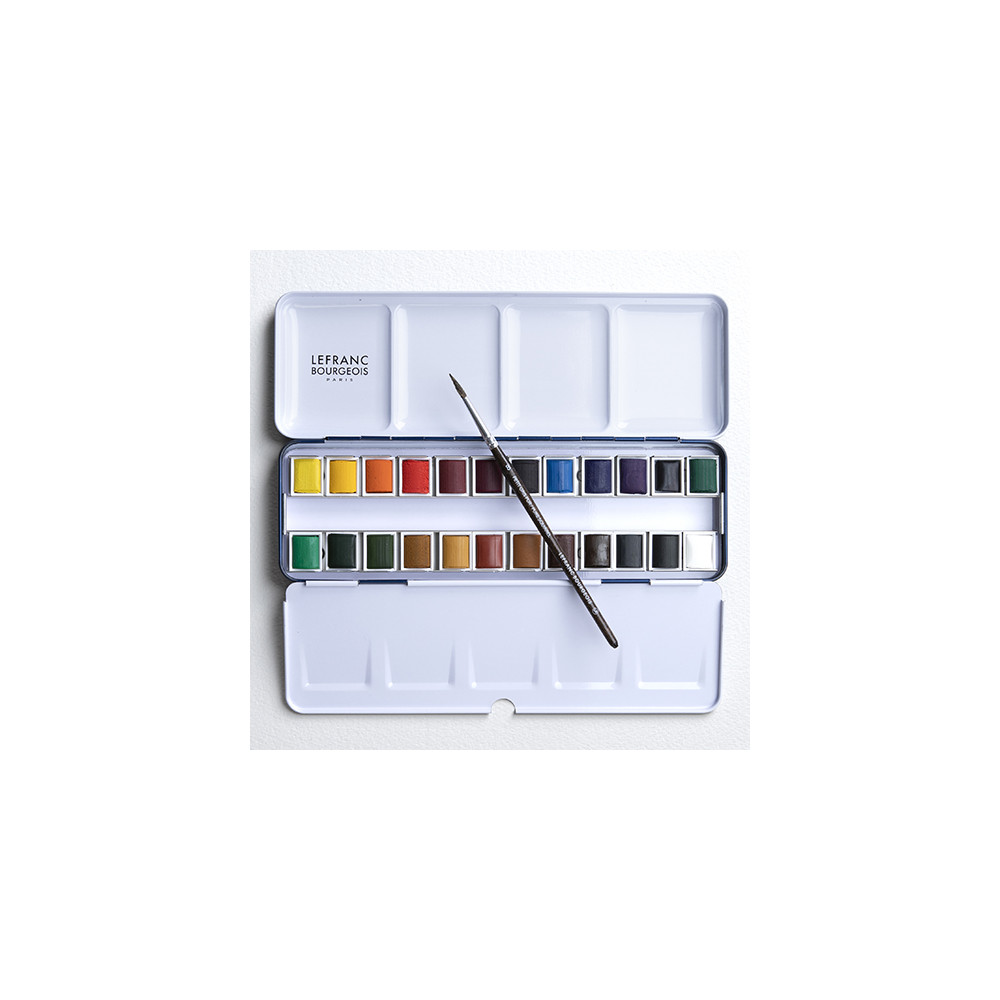 Watercolor half-pans set - Lefranc & Bourgeois - 25 pcs.