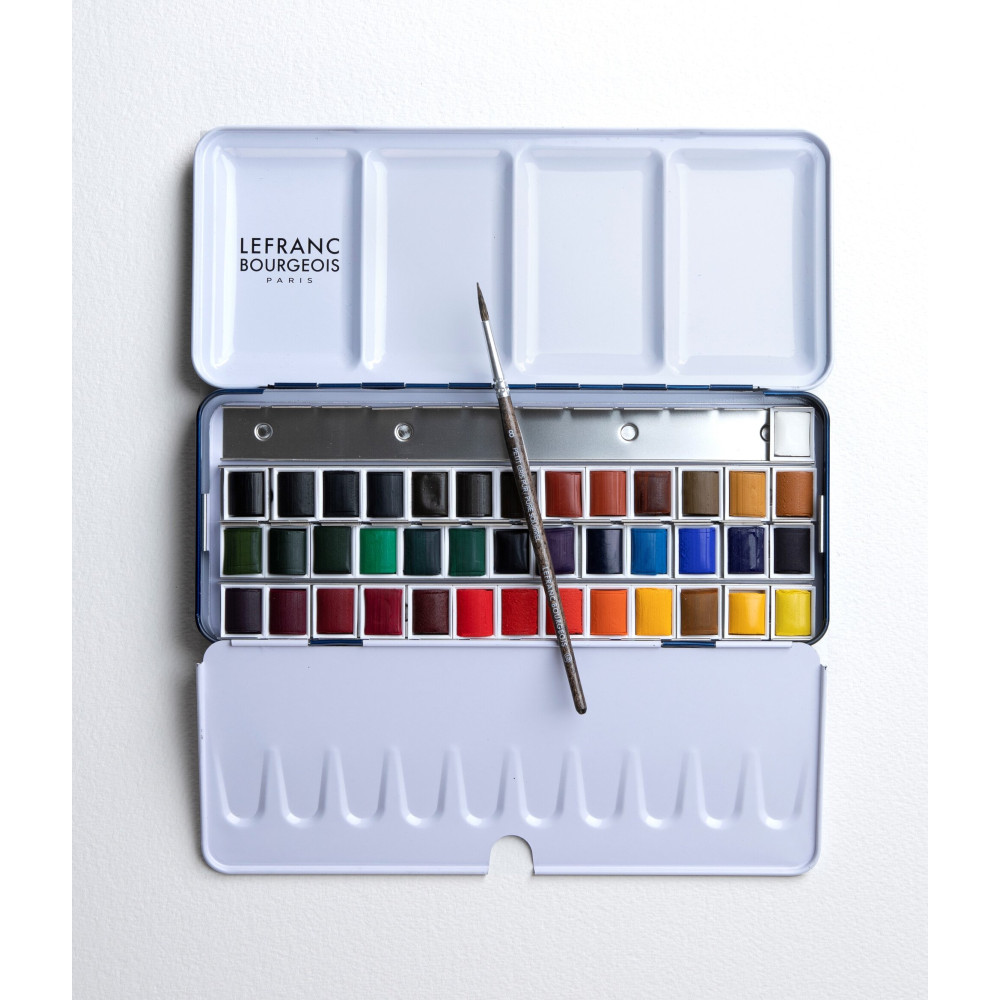Watercolor half-pans set - Lefranc & Bourgeois - 41 pcs.
