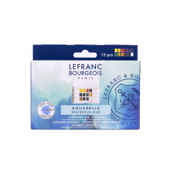 Zestaw akwareli w półkostkach Fine - Lefranc & Bourgeois - 12 szt.