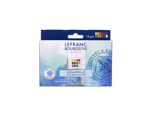 Watercolor half-pans set - Lefranc & Bourgeois - 12 pcs.