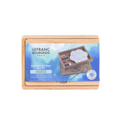 Watercolor half-pans wooden set - Lefranc & Bourgeois - 14 pcs.