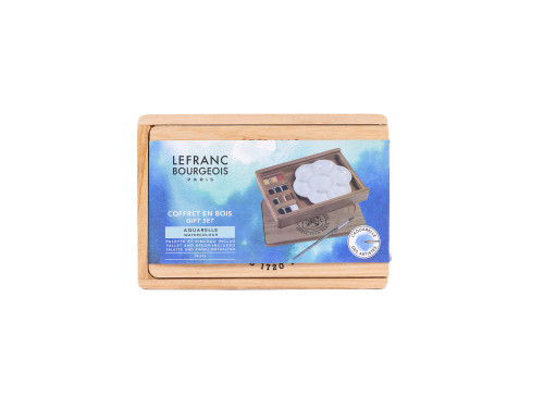 Watercolor half-pans wooden set - Lefranc & Bourgeois - 14 pcs.