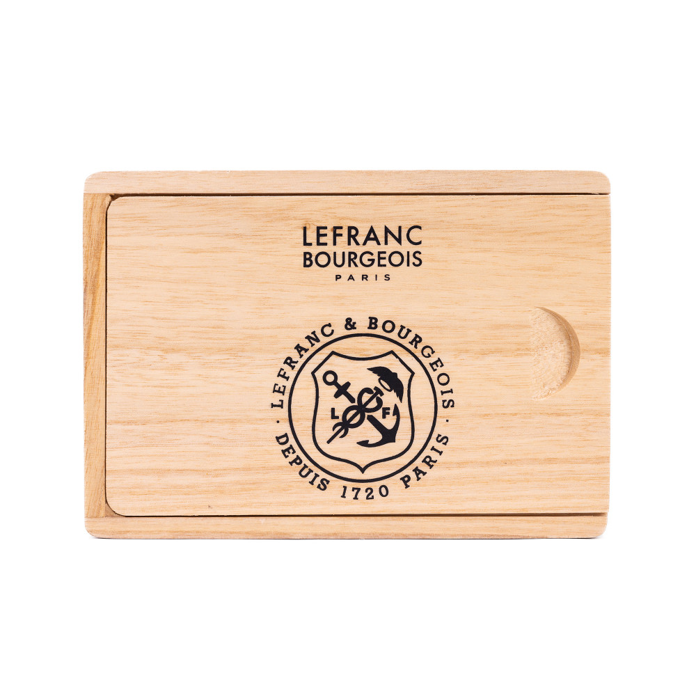 Zestaw akwareli w półkostkach Fine w drewnianej kasetce - Lefranc & Bourgeois - 14 szt.