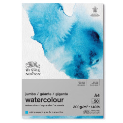 Blok do akwareli A4 Jumbo - Winsor & Newton - cold press, 300 g, 60 ark.