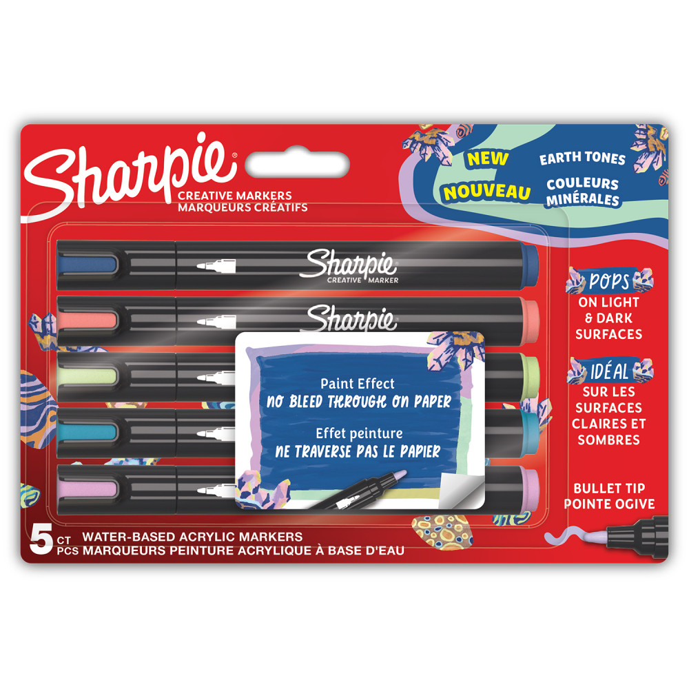 Zestaw markerów akrylowych Kolory Ziemi - Sharpie - 2,5 mm, 5 szt.