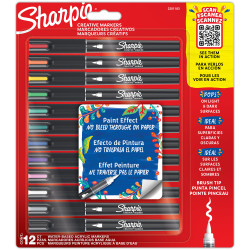 Zestaw markerów akrylowych pędzelkowych Brush - Sharpie - 12 szt.