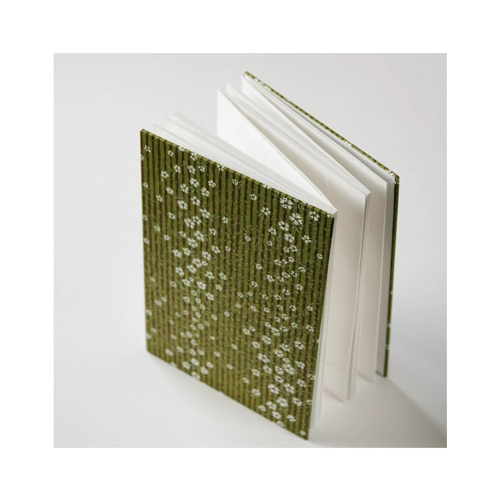 Accordion notebook Goshuincho 12,5 × 18 cm - Kuretake - Green, hardcover, 95 g/m²