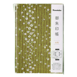 Accordion notebook Goshuincho 12,5 × 18 cm - Kuretake - Green, hardcover, 95 g/m²