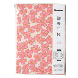 Accordion notebook Goshuincho 12,5 × 18 cm - Kuretake - Pink, hardcover, 95 g/m²