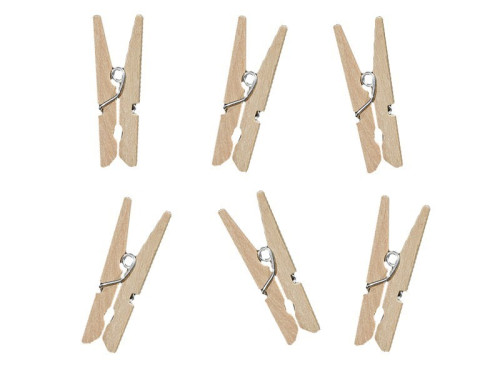 Mini wooden pegs - natural, 3 cm, 20 pcs.